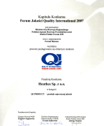 Kliknij aby powiększyć ISOF nagrodzony znakiem Quality International 2007