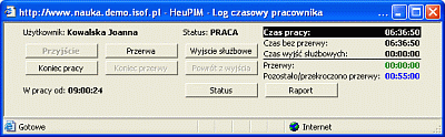 Log czasu pracownika